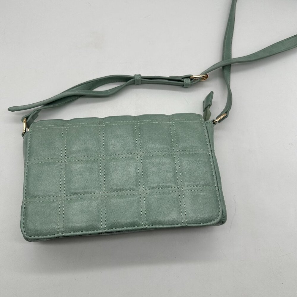 Womens Light Blue Green Purse Hand Bag Shoulder Bag JS